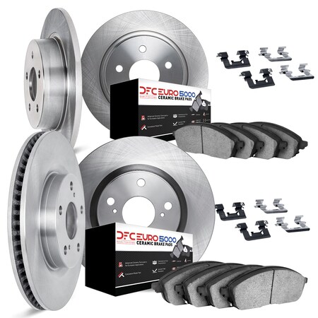 Dynamic Friction Co DFC Rotors with EURO 5000 Ceramic Brake Pads includes Hardware 6614-11092