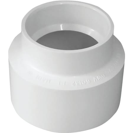 Genova CANPLAS Adapter Coupling, 6 x 4 in, Hub, PVC, White 414227BC