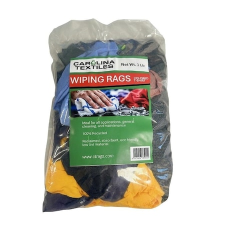 All Rags R301N-1LB-BAG Recycled No Logo Color T-Shirt Knit Rag, 15 in L, 15 in W, Cotton R301N-1PB