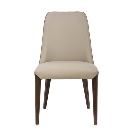 Manhattan Comfort Belmont Wood Upholstered Side Chair in Taupe, 2PK DC1543-TP