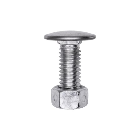 Auveco Bumper Bolt 3/8in-16 x 1in Stainless Steel Pan Head with Lock Nut, 25PK 10657