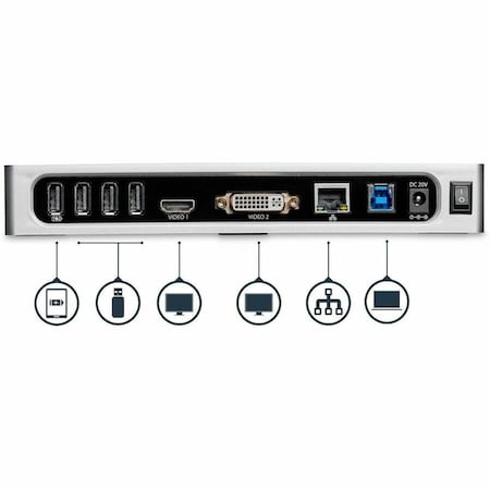 Startech.Com DUAL MONITOR USB 3.0 DOCKING STATION WITH HDMI AND DVI / VGA, 6X USB 3.1 GEN 1 5G DK30ADD