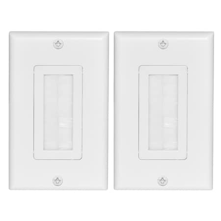 Newhouse Hardware White Brush Wall Plate, 2PK BRWP-WH-02