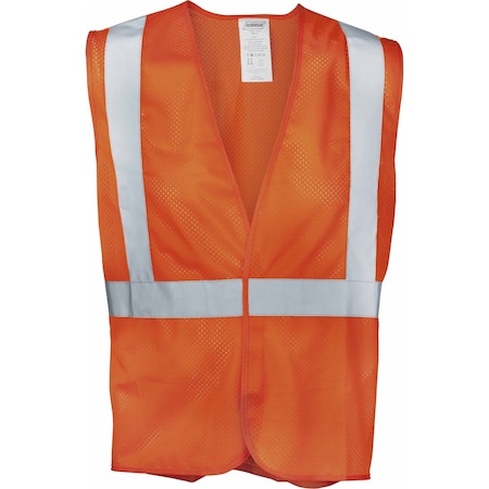 Ironwear Hi-Vis Safety Vest 5XL Class 2 , Hook & Loop 0 Pockets 1285-O-5XL