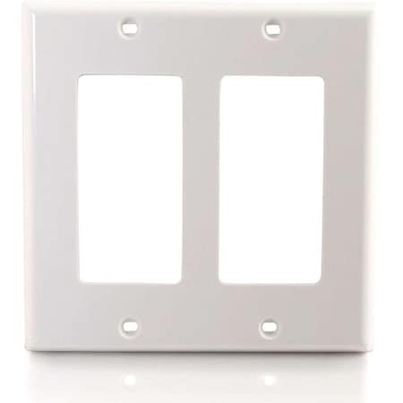 C2G DUAL GANG DECORA WALLPLATE WHT - ADDS STYLE AND FUNCTION TO ANY WIRING SYSTEM, A 3728