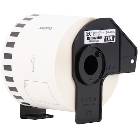 Brother Removable Label, Black/White, Labels/Roll: Continuous DK4205