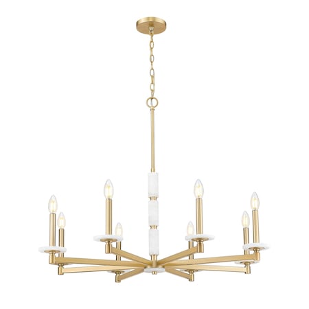 Z-Lite Kaden 8-Light Chandelier, 36.5 in W, Modern Gold 3045-8MGLD