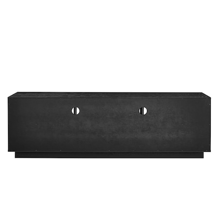 Homeroots 63in Black Wood Accent Cabinet 691673