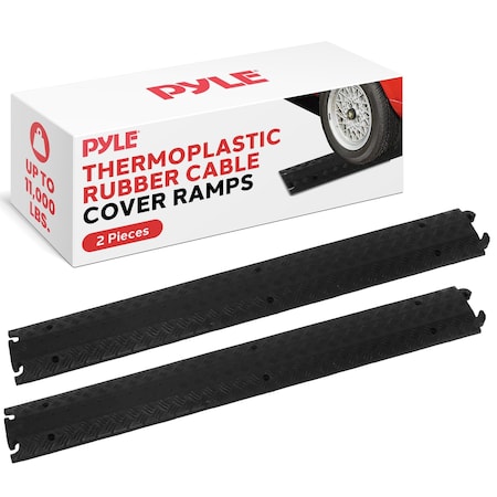 Pyle Cable Ramp, 1.18 in H, 39.96 in L, 5.12 in W, 1 Channel, Thermoplastic Rubber, Black, 1 PR PCBLCO101X2