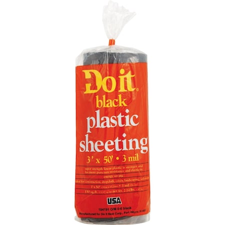 Do It Best Do it 3 'x50 ' Black 3 Mil. Poly Film Sheeting 626126