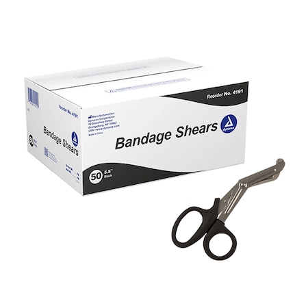Dynarex Bandage Shears, 5.5", Black, 50PK 4191-BX