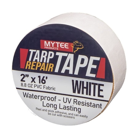 Mytee Products 2inx16ft White Vinyl Tarp Repair Tape Kit for Canvas, Tent, Awning, Boat Cover TTAPE-WHITE-2x16