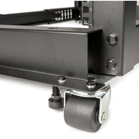 Rocstor SOLIDRACK 12U OPEN FRAME RACK 4-POST ADJUSTABLE DEPTH RACK -BLACK Y10E008-B1