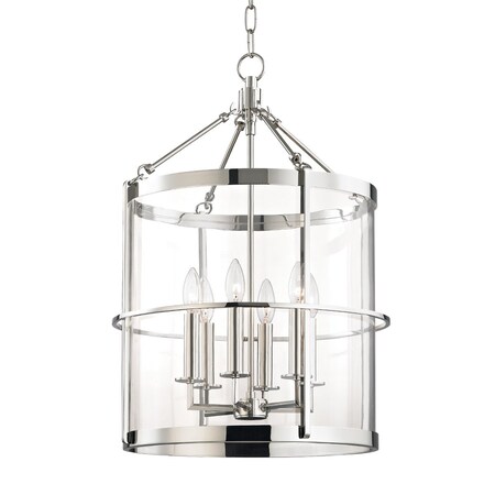 Hudson Valley Lighting Becki Owens X Ren 6 Light Lantern 17.5 In. Polished Nickel BKO201-PN