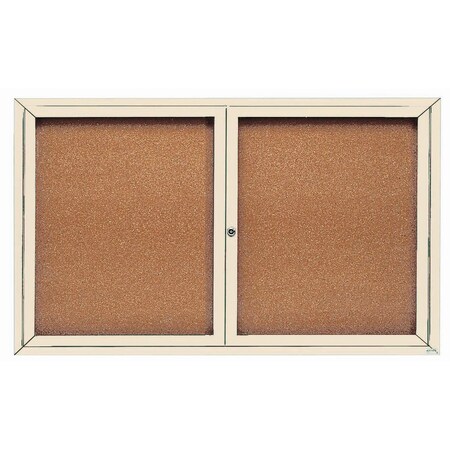Aarco Illuminated Enclosed Bulletin Board w/ Ivory Powder Coated Al Frame, 36''Hx60''W DCC3660RIIV