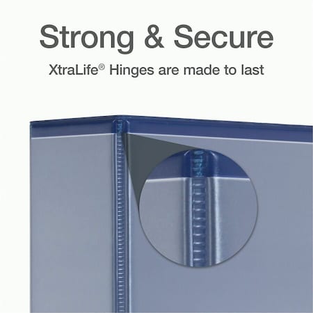 Cardinal Xtralife ClearVue Locking SlantD Binders, Blue CRD26322