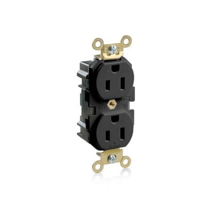 Leviton Lev-Lok Industrial Grade Duplex Receptacle, 15 Amp, 125 Volt M5262-E