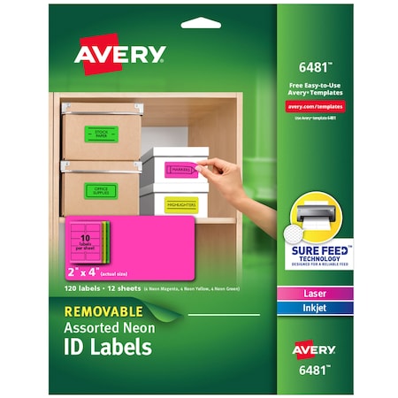 Avery Removable Multipurpose Labels, Su, PK120 6481