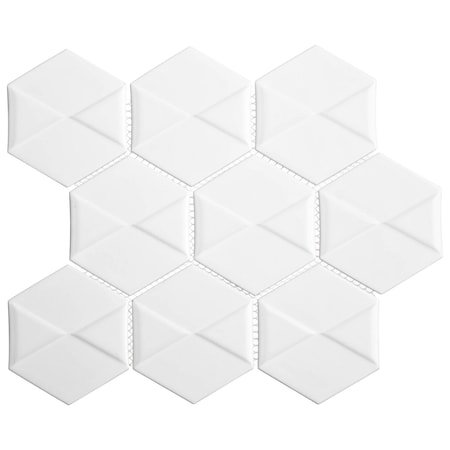 Andova Tiles Albin 3-in. x 4-in. 3D Hexagon Satin Porcelain Wall Mosaic Tile (0.79 Square Feet Per Box) ANDALB1365