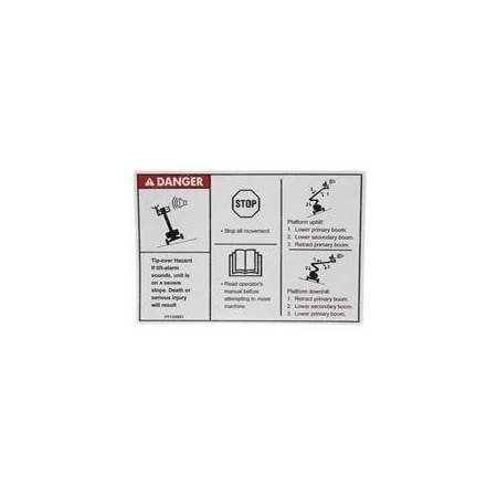 Genie REPLACEMENT DECAL, DANGER TILT ALARM 114397