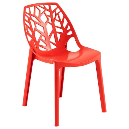 Leisuremod Modern Cornelia Dining Chair, Solid Red C18SR