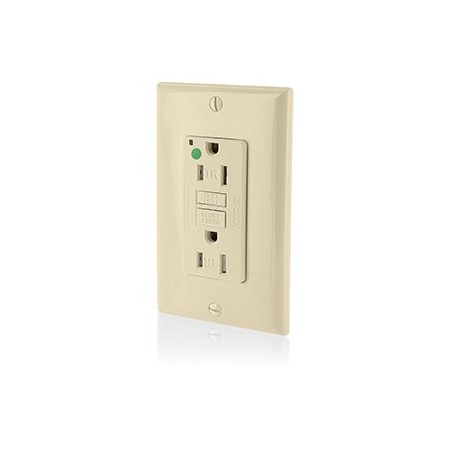 Leviton Self-Test GFCI Receptacle, Hospital Grade, 15 Amp, 125 Volt, 5-15R NEMA GFTR1-HGI