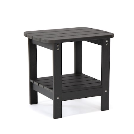 Homeroots 15" Black Plastic Outdoor Side Table 543731