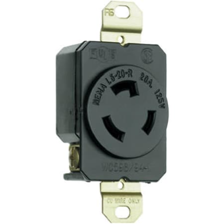 Nextgen L520RCCV3 Locking Outlet, 20A, 125V, Black NE570276