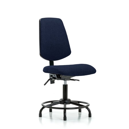 Blue Ridge Ergonomics Desk Chair Fab Desk Chair, Med, Bk, RT, Glides, Navy, No Arms, 19" to 24" Height, Fabric, Dark Blue BR-FDHCH-MB-RT-T0-A0-RG-F45