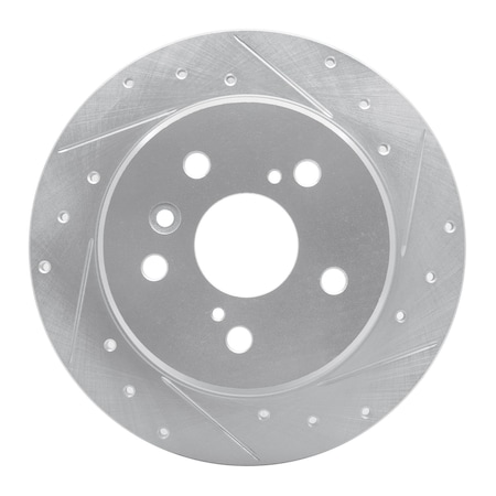 Dynamic Friction Co DFC Brake Rotor - Drilled and Slotted - Silver 631-76114R