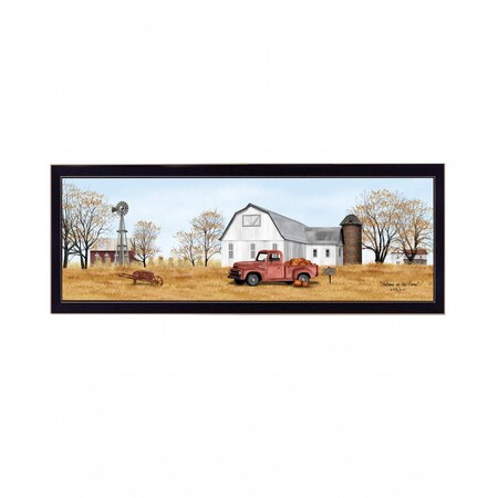 Homeroots Autumn on the Farm Black Framed Print Wall Art 407536