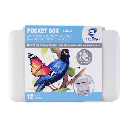 Van Gogh Watercolor Plastic Pocket Box, 12 Pan Vibrant Color Selection 20808643