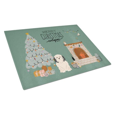 Carolines Treasures Lowchen Christmas Everyone Glass Cutting Board - Large CK7582LCB