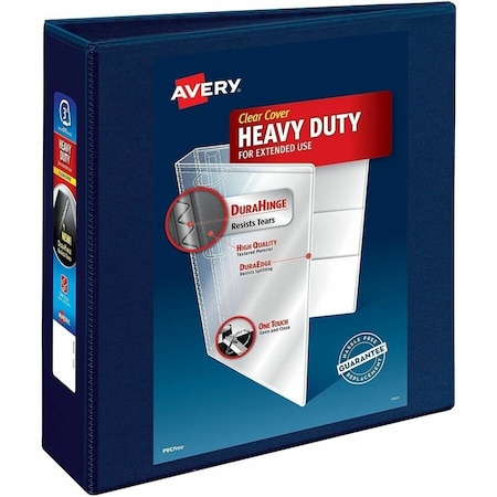 Avery Dennison EZD Nonstick View Binder, 3 Capacity 8-1/2inx11in Navyin 79803