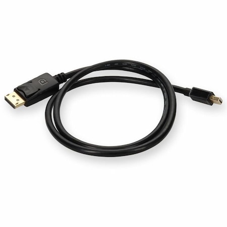 Add-On 3FT MINI-DISPLAYPORT 1.2 MALE TO DISPLAYPORT 1.2 MALE BLACK CABLE FOR RESO MINIDP2DP12MM3