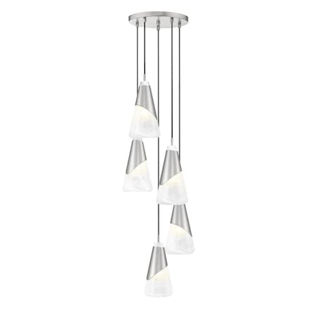Z-Lite Aimie 5-Light Chandelier, 12 in W x 13 in H, Brushed Nickel 828P6-5R-BN