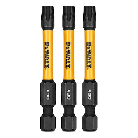Dewalt FlexTorq Power BitL:2.25", PKG3, BitSize:T30 DWAF2TX30IR3