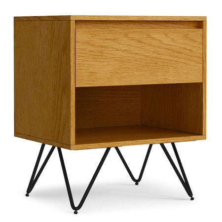 Homeroots 24" Oak Solid Wood Two Drawer Nightstand 640743