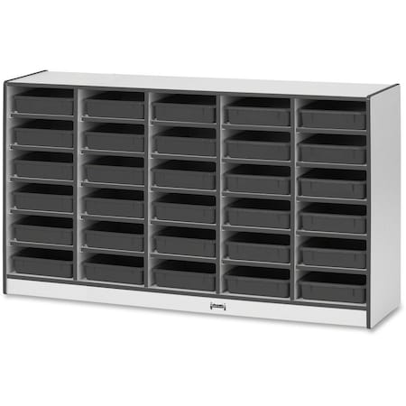 Jonti-Craft Rainbow Accents 30 Paper-Tray Mobile Storage, with Paper-Trays, Black 0931JCWW180