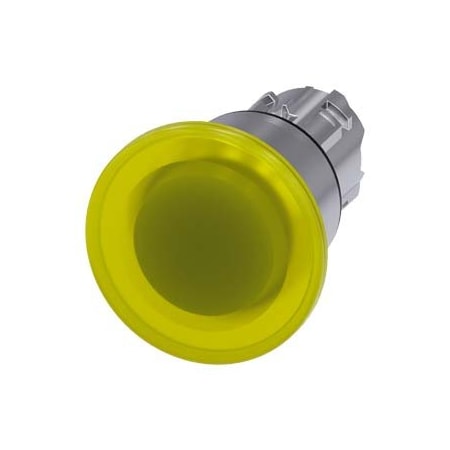 Siemens Illuminated mushroom pushbutton, 22 mm, round, metal, shiny, yellow 3SU1051-1BA30-0AA0