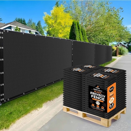 Xpose Safety Privacy Fence Screen 5ft x 50ft, Black, 36PK PS-550BK-HP36-X
