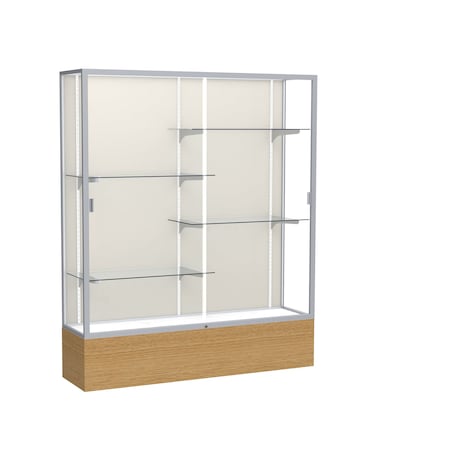 Ghent Floor Display Case 60x72x16, Plaque, Satin 2075PB-SN-AK
