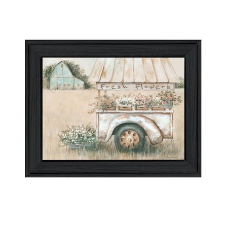 Homeroots Fresh Flowers For Sale Black Framed Print Wall Art 530108