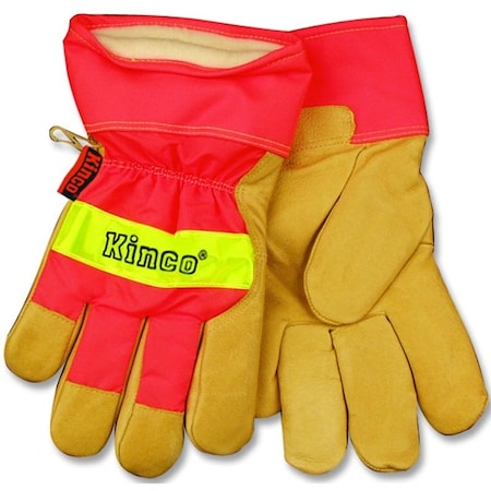Heatkeep Work Gloves, Men's, M, Wing Thumb, Orange/Palamino 1938-M