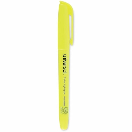 Universal Products Universal Pocket Highlighters, Chisel Tip, Fluorescent Yellow, 36/Pack UNV08856