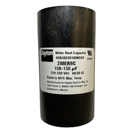 Dayton Motor Start Capacitor, Round 2MER9