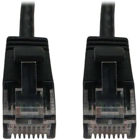 Eaton Tripp Lite Series Cat6a 10G Snagless Molded Slim UTP Ethernet Cable RJ45 M/M, PoE, Black, 6 in. N261-S6N-BK