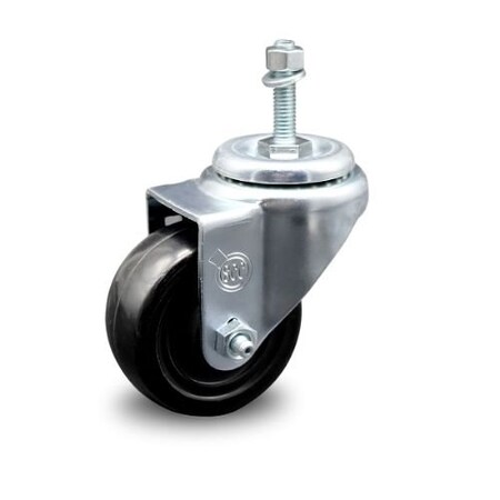 Service Caster 3 Inch Hard Rubber Wheel Swivel 10mm Threaded Stem Caster SCC-TS20S314-HRS-M1015