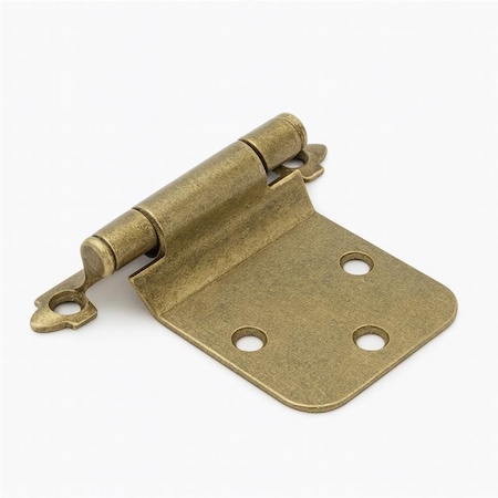 Sapphire Surface Mount Self-Closing Exposed No Radius Cabinet Hinge in Antique Brass, 24PK SP-804417