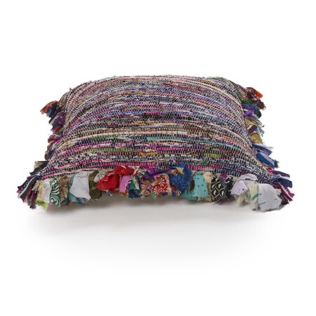 Homeroots Set of Two Pink Striped Rayon Throw Pillow With Ruffle, 2PK 554554